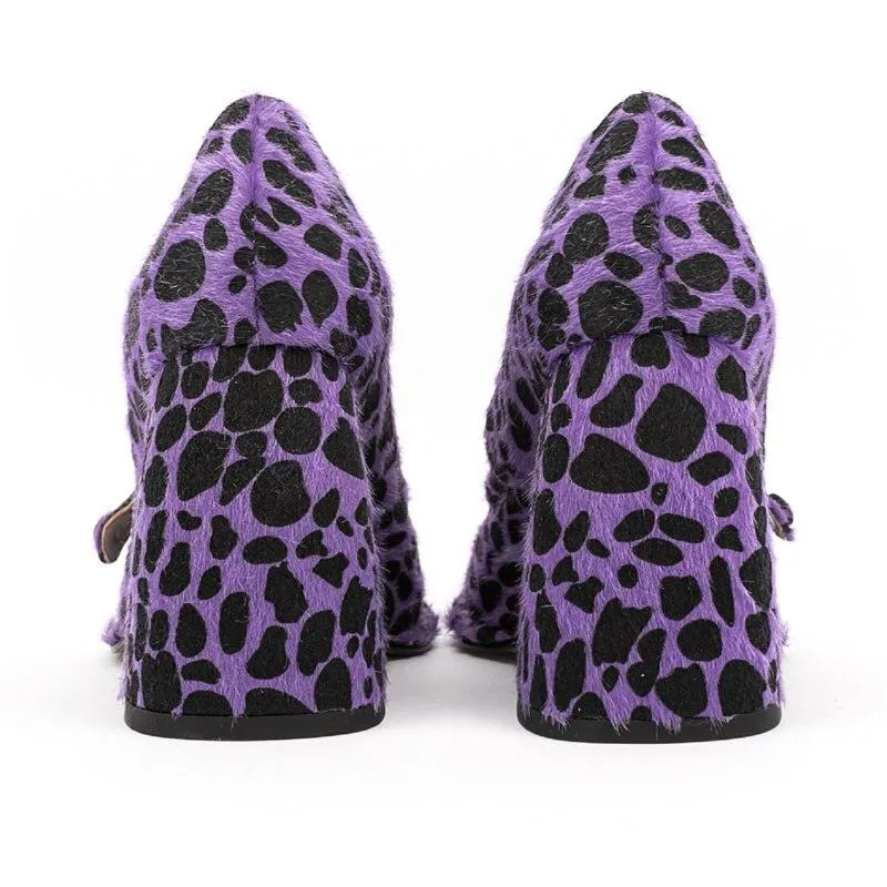 Purple Leopard Print Mary Janes